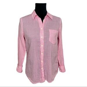 Gap pink plaid button down shirt Small